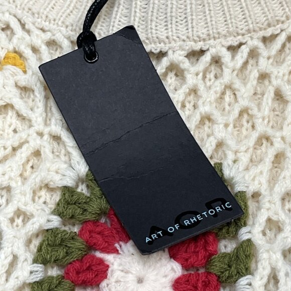 Art Of Rhetoric Sweater Vest Womens M Crochet Granny Square Afghan Boho Hippie - Picture 6 of 9